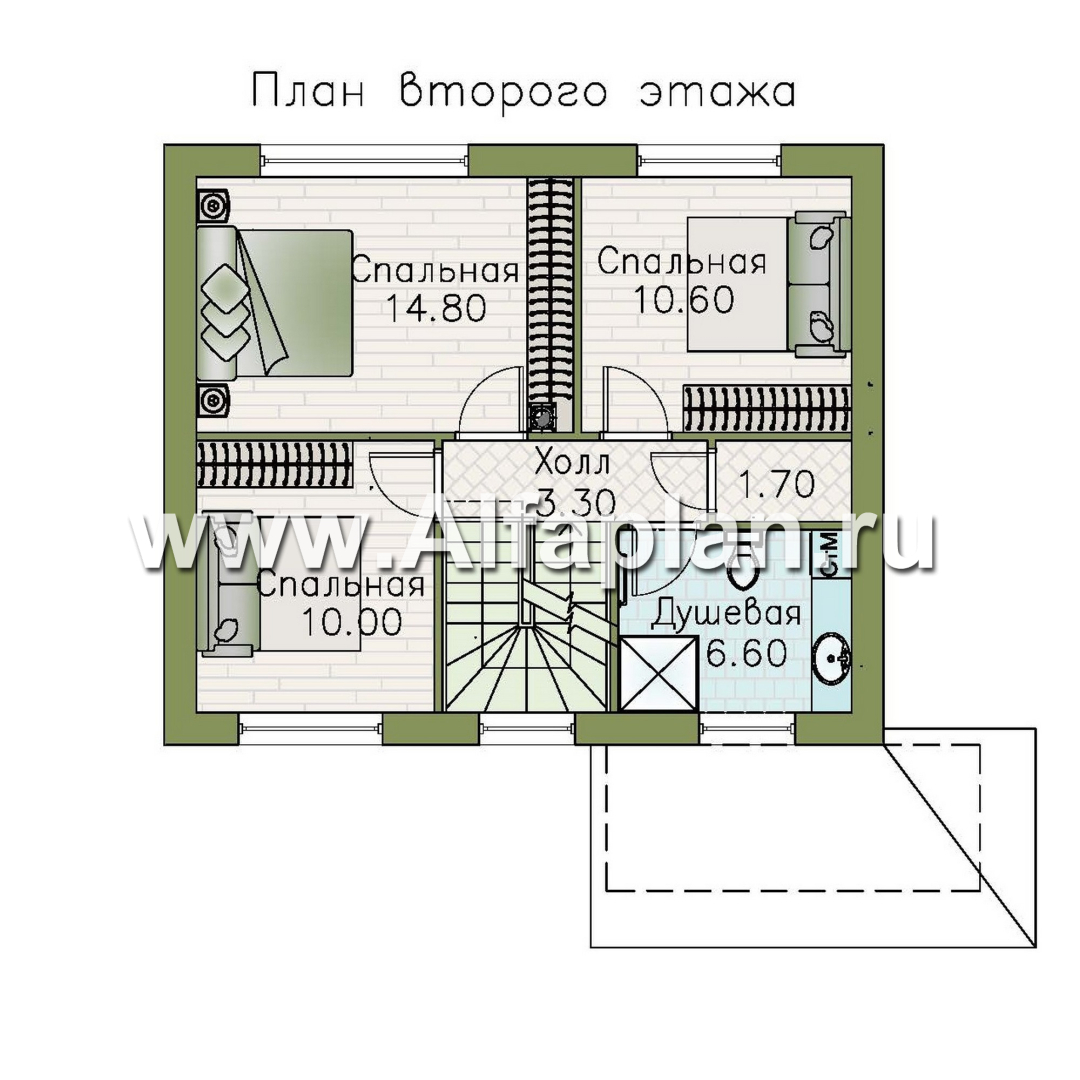 Изображение плана проекта «Джокер» - проект каркасного дома с мансардой, планировка с кабинетом на 1-ом этаже №2
