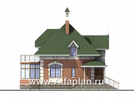 «Шале Малек» -  проект дома с мансардой, с террасой, в английском стиле - превью фасада дома