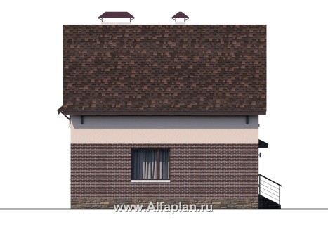 Проекты домов Альфаплан - «Оптима»- стильный современный дом из кирпичей или газобетона - превью фасада №3