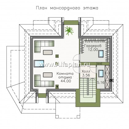 Проекты домов Альфаплан - «Разумовский» - элегантный загородный коттедж - превью плана проекта №3