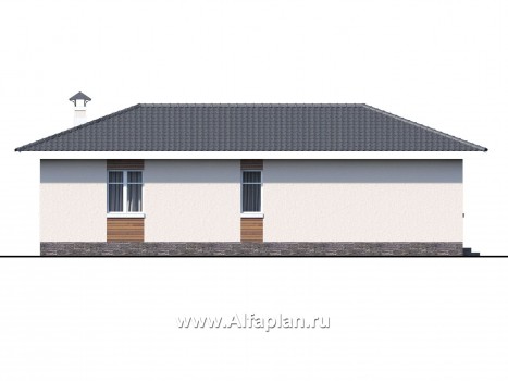 Проекты домов Альфаплан - "Атриум" - одноэтажный коттедж с внутренним двориком - превью фасада №4