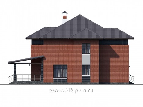Проекты домов Альфаплан - «Рейн» - просторный современный коттедж - превью фасада №3
