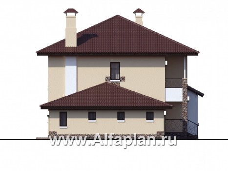 Проекты домов Альфаплан - «Вереск» — компактный и рациональный дом с гаражом - превью фасада №3