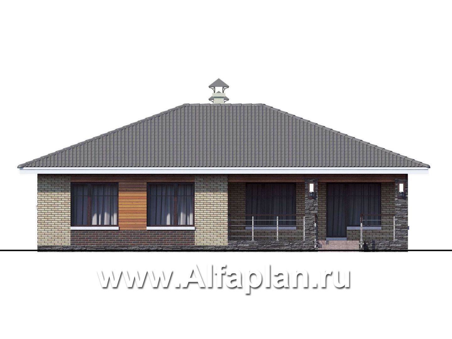 Проекты домов Альфаплан - «Вуокса» - стильный коттедж с комфортной планировкой - изображение фасада №4