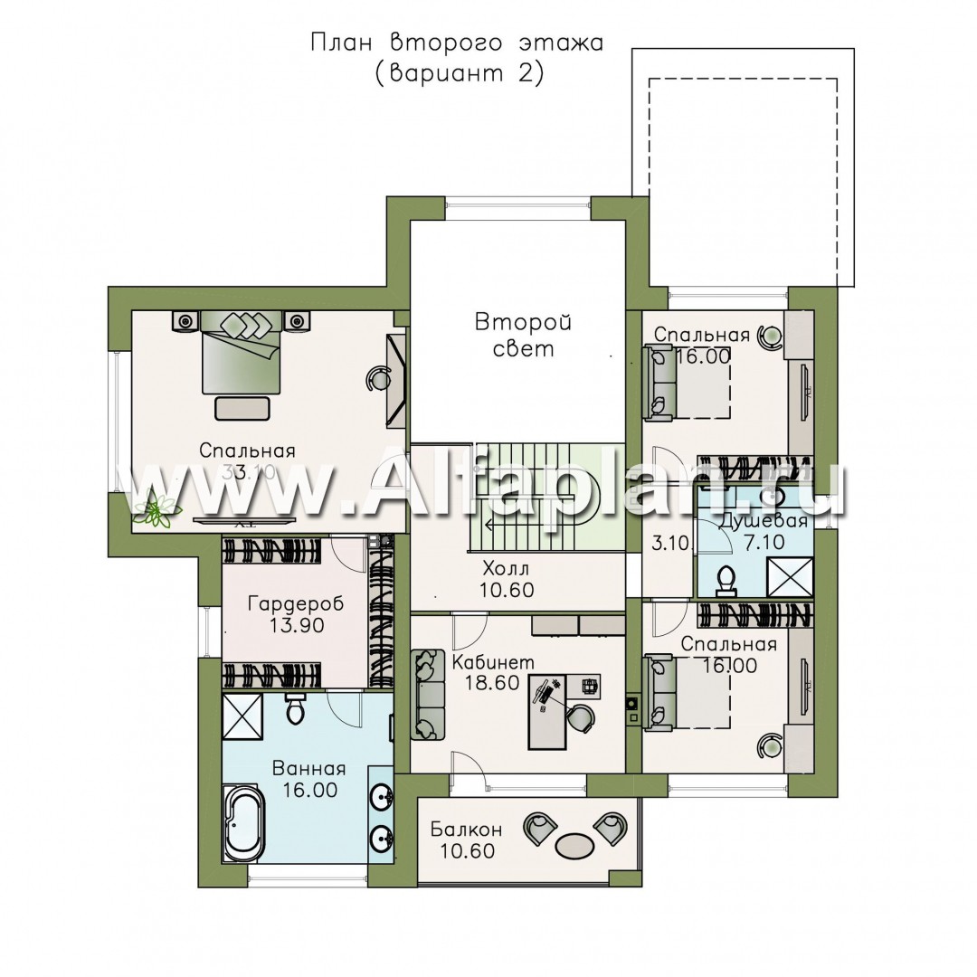 Проекты домов Альфаплан - «Висла» — особняк с двусветной столовой - изображение плана проекта №3