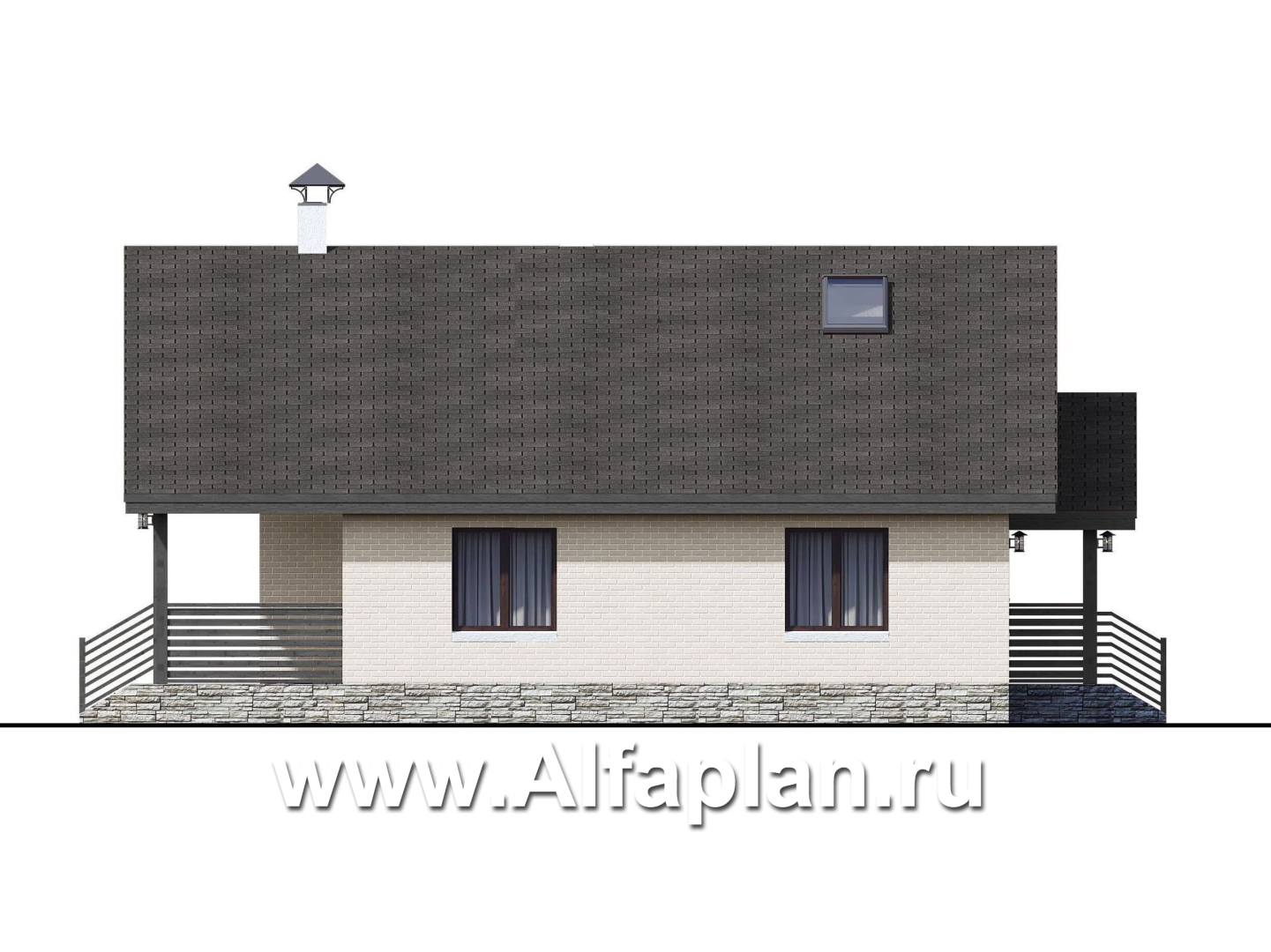 Проекты домов Альфаплан - «Моризо» - проект дома в стиле шале с четырьмя спальными комнатами - изображение фасада №2