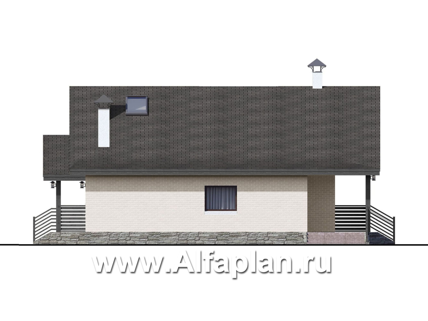 Проекты домов Альфаплан - «Моризо» - проект дома в стиле шале с четырьмя спальными комнатами - изображение фасада №3