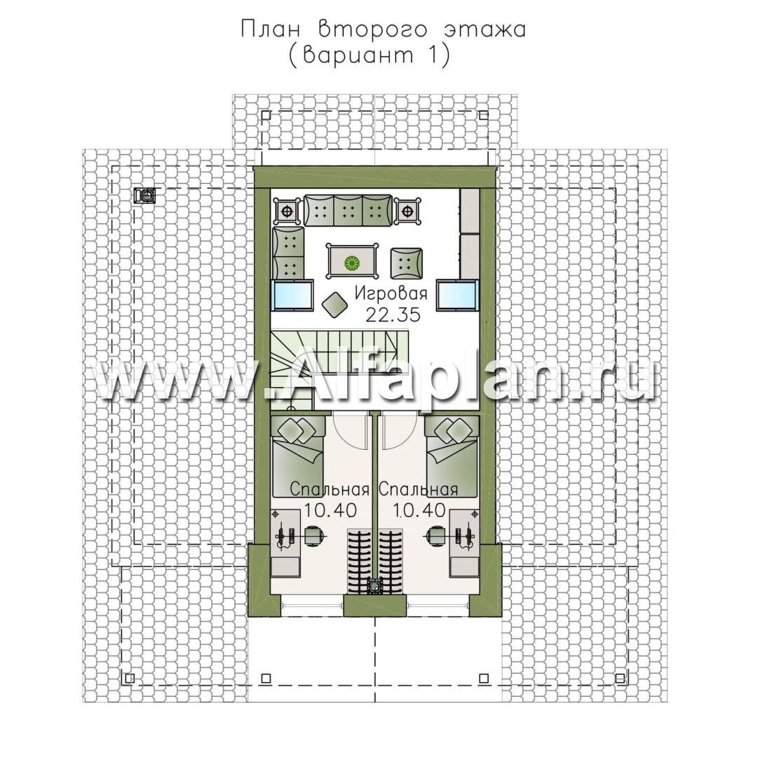 Проекты домов Альфаплан - «Моризо» - проект дома в стиле шале с четырьмя спальными комнатами - план проекта №2