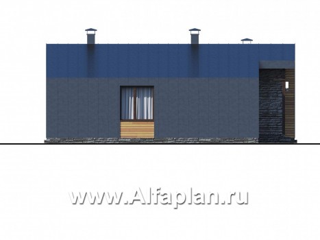 Проекты домов Альфаплан - «Альфа» - каркасный коттедж с фальцевыми фасадами - превью фасада №3