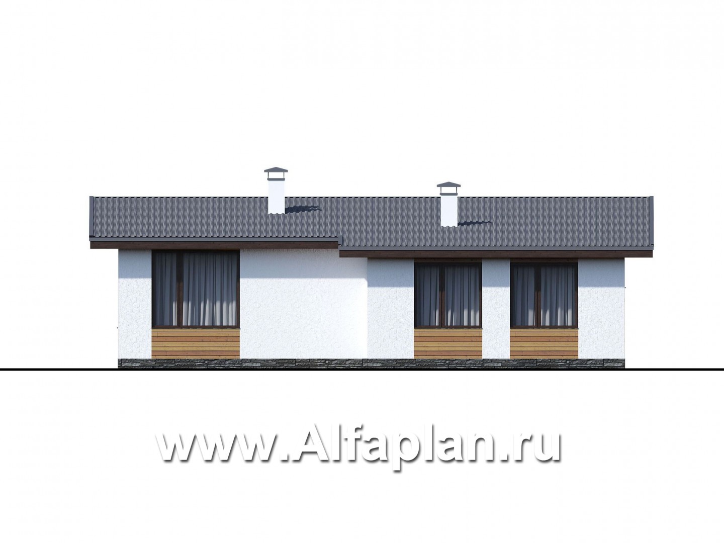Проекты домов Альфаплан - «Эпсилон» - уютный каркасный дом с просторной террасой - изображение фасада №4