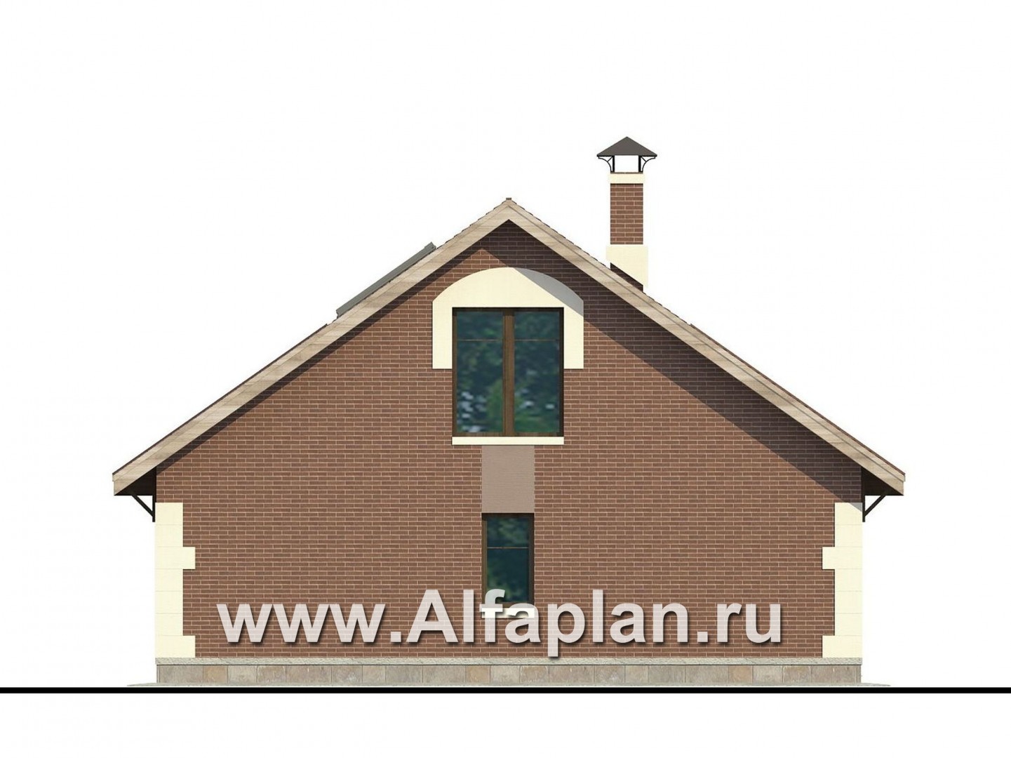 Проекты домов Альфаплан - Баня с террасой и студией в мансарде - изображение фасада №4