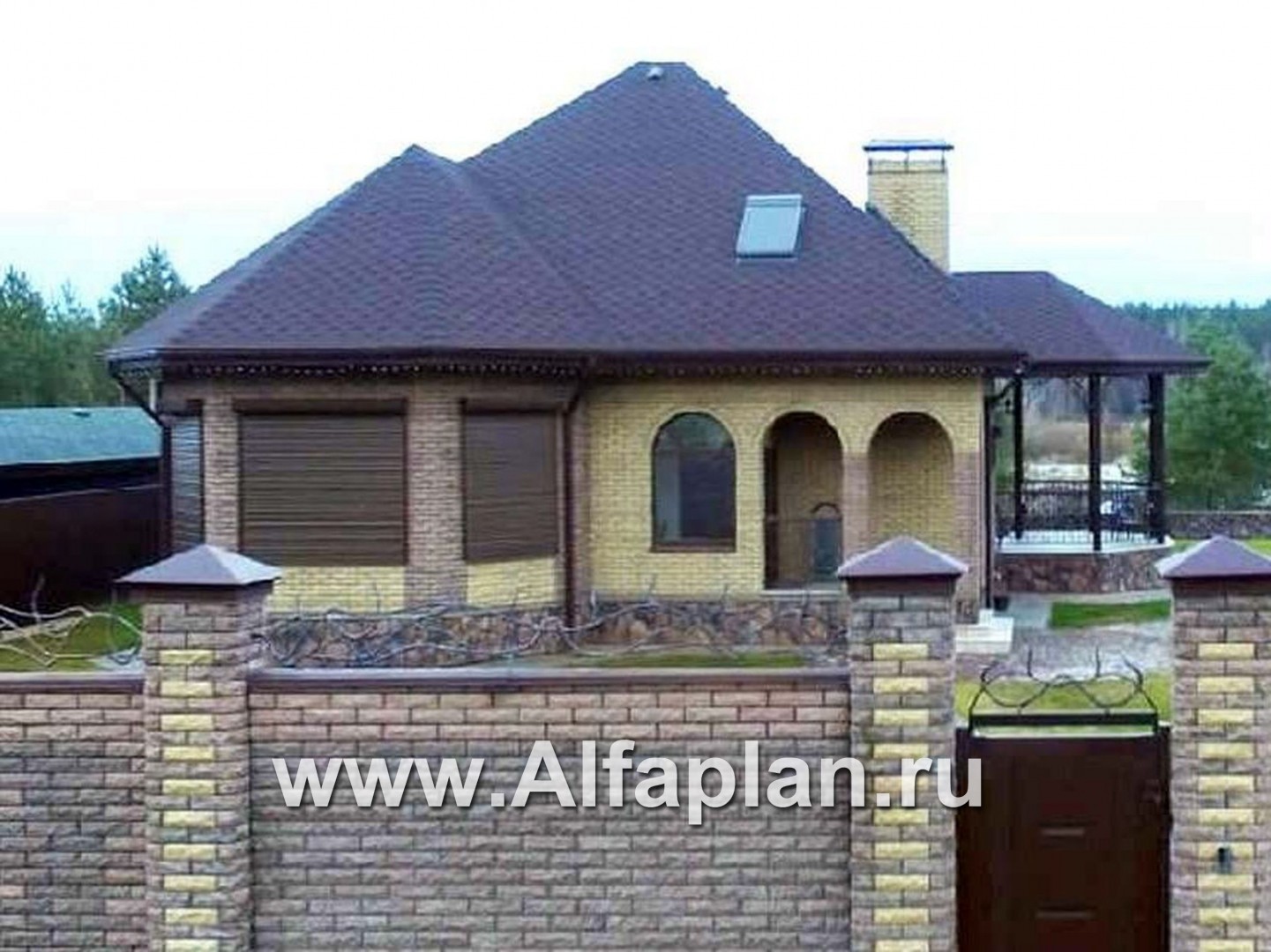 Проекты домов Альфаплан - «Душечка» - проект дома с мансардой, с террасой и вторым светом - дополнительное изображение №5