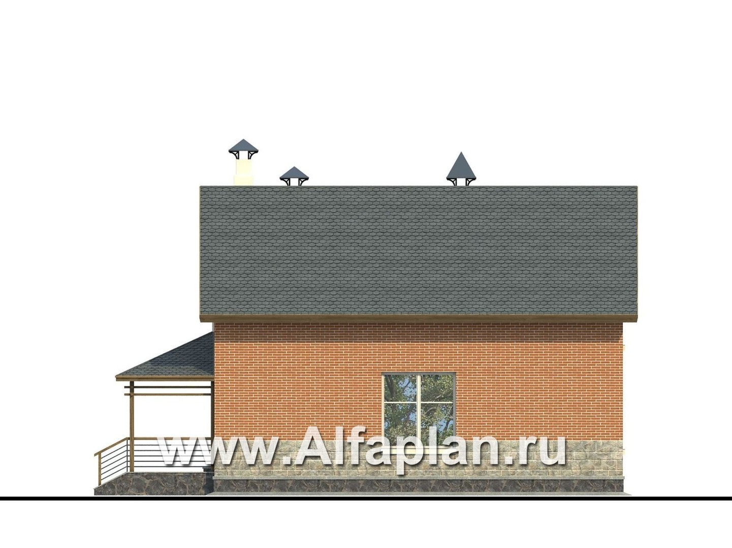Проекты домов Альфаплан - «Вишневый сад»- проект небольшого дома или дачи - изображение фасада №3