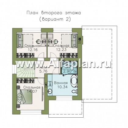 Проекты домов Альфаплан - «Смарт» - вместительный и компактный двухэтажный коттедж - превью плана проекта №3