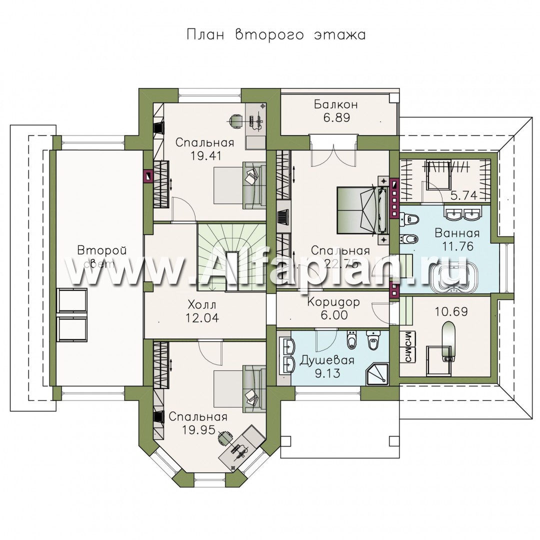 Проекты домов Альфаплан - «Последний герой» - особняк с двусветной гостиной - изображение плана проекта №2