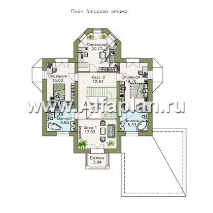 Проекты домов Альфаплан - «Головин» - аристократический коттедж - превью плана проекта №2