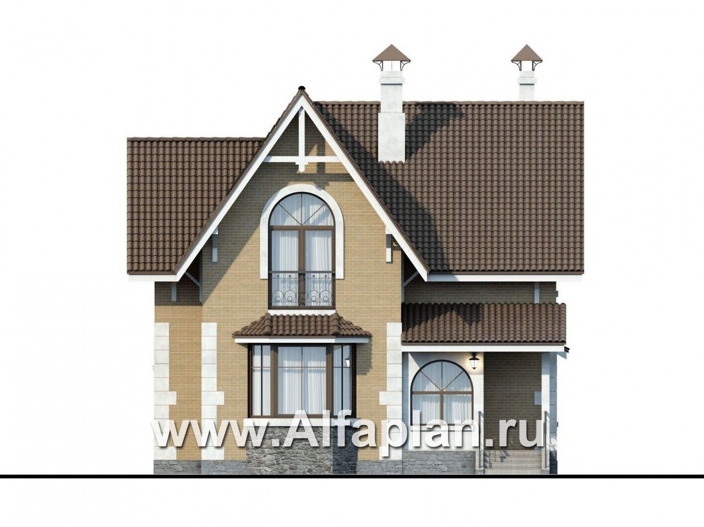 Проекты домов Альфаплан - «Примавера» - компактный загородный дом - изображение фасада №1