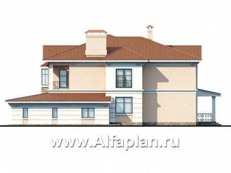 Проекты домов Альфаплан - «Первый класс» - современная классическая вилла - превью фасада №2