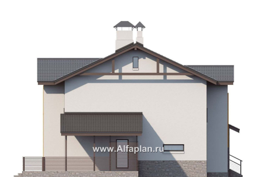 Проекты домов Альфаплан - «Скандинавия» - современный дом с удобным планом - превью фасада №3