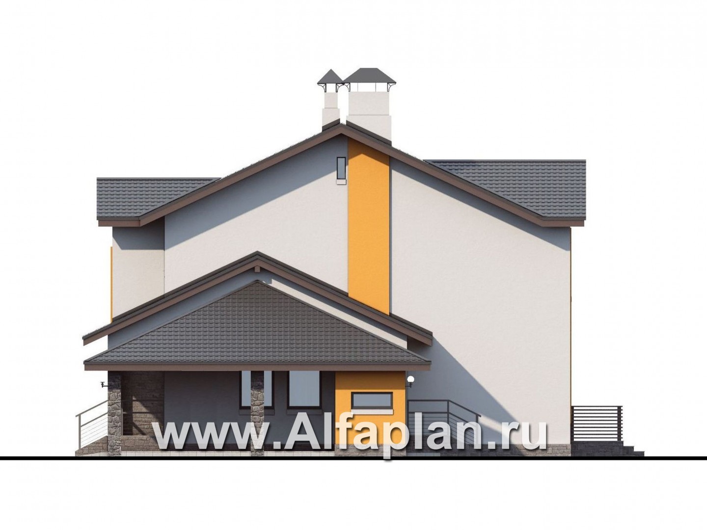 Проекты домов Альфаплан - «Скандинавия» - современный коттедж с удобной планировкой - изображение фасада №2
