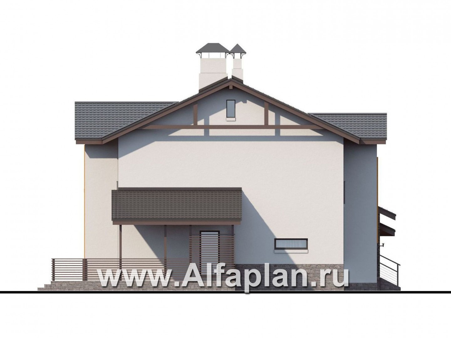 Проекты домов Альфаплан - «Скандинавия» - современный коттедж с удобной планировкой - изображение фасада №3