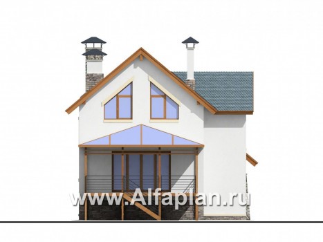 Проекты домов Альфаплан - «Эксклюзив» - компактный трехэтажный коттедж - превью фасада №4