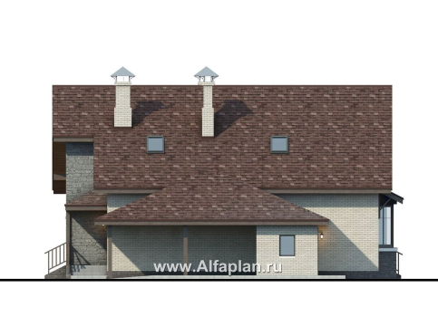 Проекты домов Альфаплан - «Зальцбург»- рациональный дом с навесом для машины - превью фасада №2