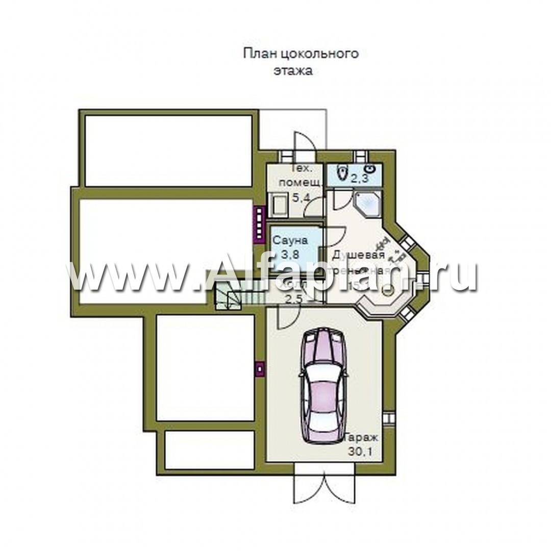 Проекты домов Альфаплан - «Серебряный век» - загородный дом с элементами арт-нуво - изображение плана проекта №1