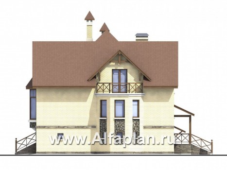 Проекты домов Альфаплан - «Серебряный век» - загородный дом с элементами арт-нуво - превью фасада №2