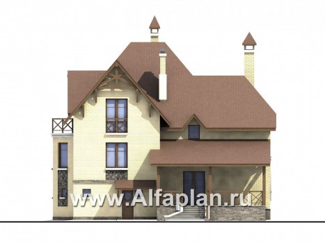 Проекты домов Альфаплан - «Серебряный век» - загородный дом с элементами арт-нуво - превью фасада №4