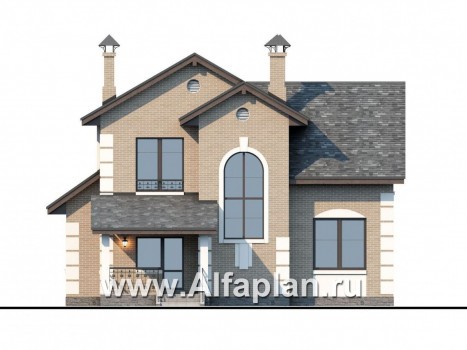 Проекты домов Альфаплан - «Verum»- компактный коттедж с удобным планом - превью фасада №4
