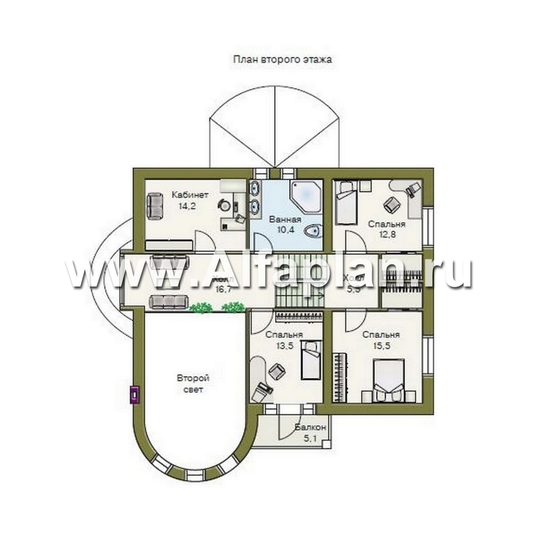 Проекты домов Альфаплан - «5-ая глава» - современный ом в стиле замка для романтиков - план проекта №1