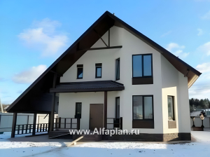 Проекты домов Альфаплан - «Регенсбург» - газобетонный коттедж в немецкой традиции - превью основного изображения
