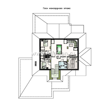 Проекты домов Альфаплан - «Демидов» - респектабельный особняк, в котором есть ВСЕ.... - превью плана проекта №3