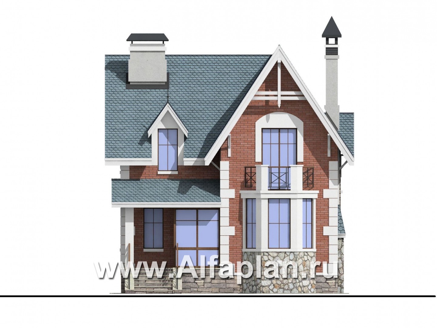Проекты домов Альфаплан - «Стелла»- компактный дом для маленького участка  - изображение фасада №1