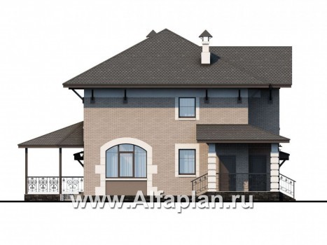 Проекты домов Альфаплан - «Фея сирени» - изящный дом с гаражом - превью фасада №3