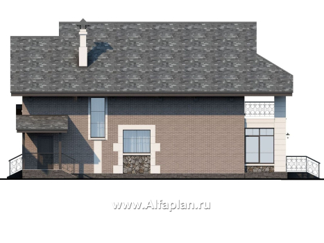 Проекты домов Альфаплан - «Одетта»- компактный дом для узкого участка - превью фасада №2