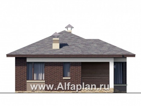 Проекты домов Альфаплан - «Дега» - стильный, компактный дачный дом из газобетона - превью фасада №3