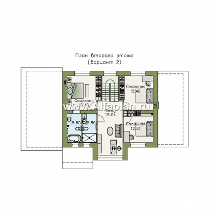 Проекты домов Альфаплан - «Регата» - комфортный дом в стиле шале с террасой и гаражом - превью плана проекта №3