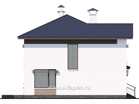 Проекты домов Альфаплан - Двухэтажный дом из кирпича «Бухта счастья» для небольшого участка - превью фасада №3