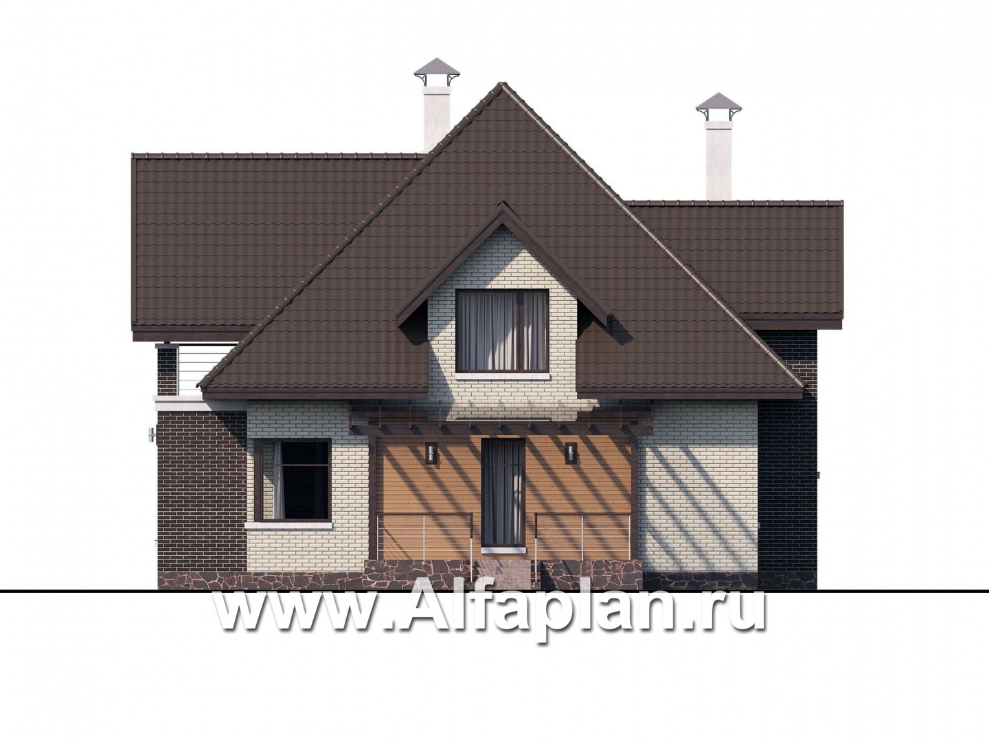 Проекты домов Альфаплан - «Арктур»  - современный мансардный дом - изображение фасада №2