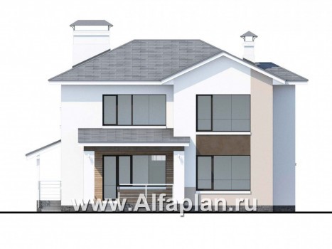 Проекты домов Альфаплан - «Платина» - стильный современный дом в европейской традиции - превью фасада №4