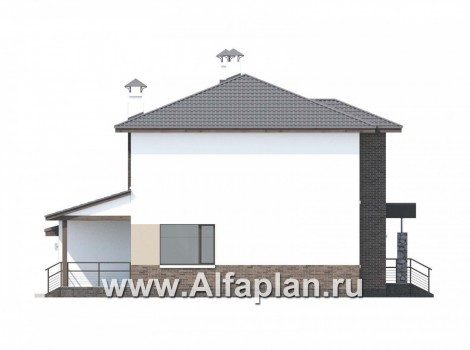 Проекты домов Альфаплан - «Приоритет» - современный экономичный дом с гаражом - превью фасада №3