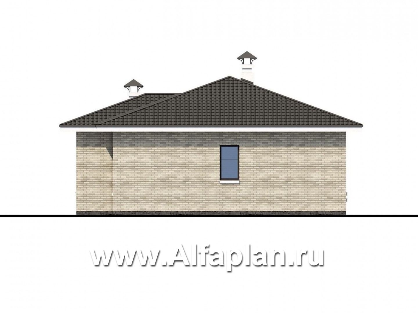 Проекты домов Альфаплан - «Терпсихора» - современный одноэтажный коттедж с террасой - изображение фасада №4