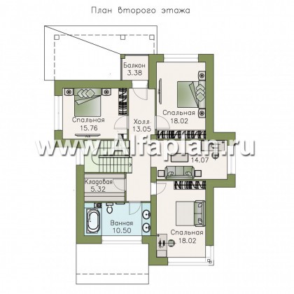Проекты домов Альфаплан - «Эридан» - современный стильный дом с террасой - превью плана проекта №2