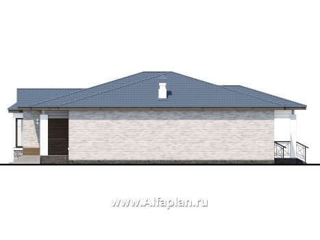 Проекты домов Альфаплан - «Калипсо» - комфортабельный одноэтажный дом  с вариантами планировки - превью фасада №2