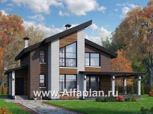 Проекты домов Альфаплан - 792А «Стимул» - проект стильного двухэтажного дома - превью основного изображения