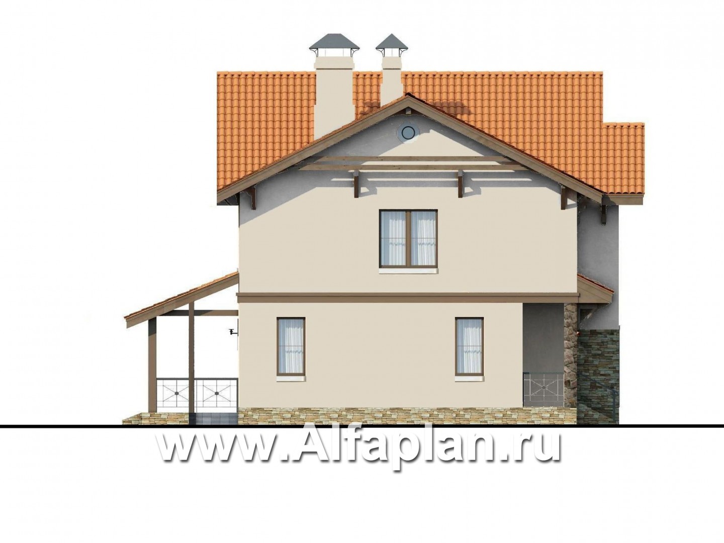 Проекты домов Альфаплан - «Pro vita» - компактный дом с удобной планировкой - изображение фасада №3