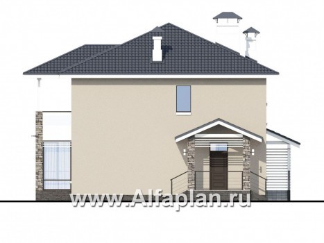Проекты домов Альфаплан - «Belissimo» - современный двухэтажный дом с удобной верандой - превью фасада №2