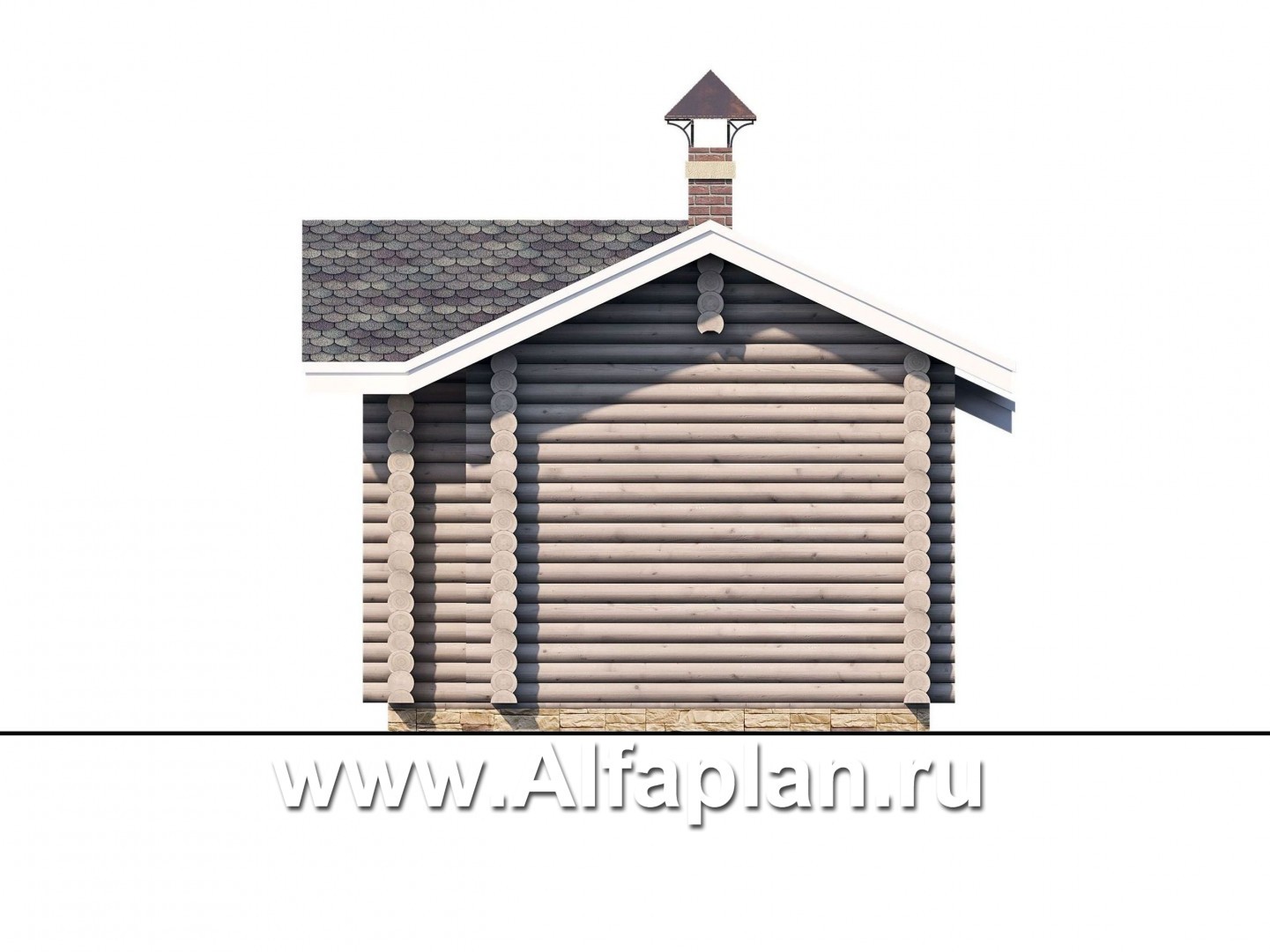 Проекты домов Альфаплан - Уютная одноэтажная деревянная баня с крытой террасой - изображение фасада №2